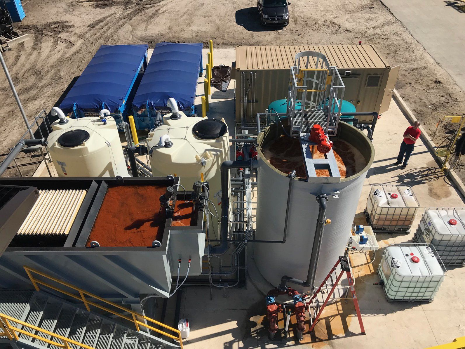 Complete UniPure treatment system with reaction tank, clarifier and chemical feed